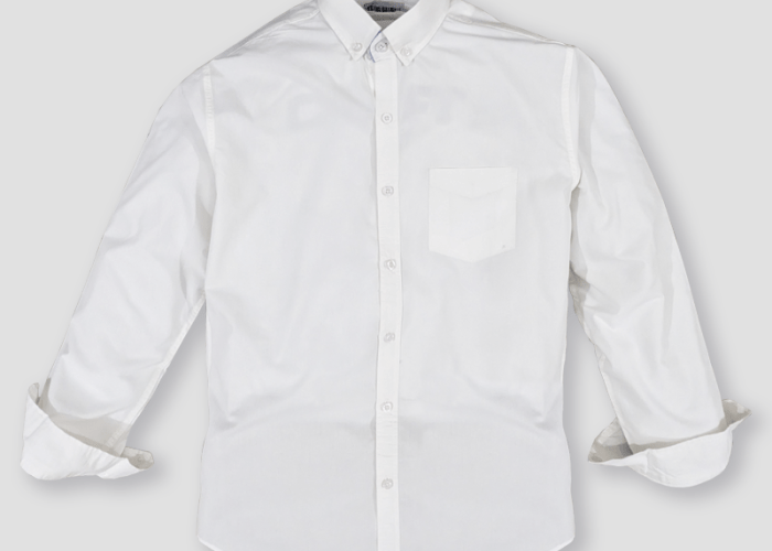 Mens White Dress Shirt with Collar Bar Elevating Your Style