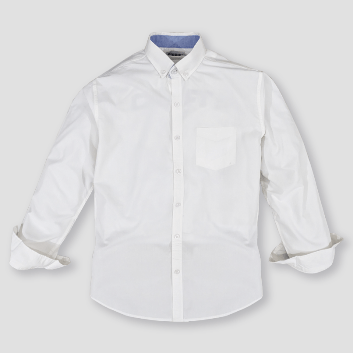 Mens white dress shirt with collar bar