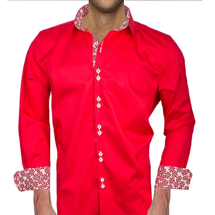 Red dress shirt mens