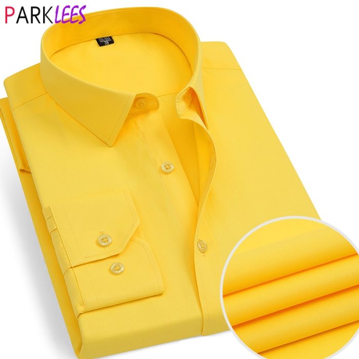 Yellow dress shirt men