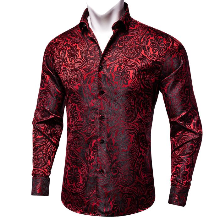 Red dress shirt mens